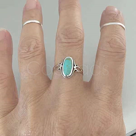 Alloy & Turquoise Finger Rings for Women FS-WG36F16-04-1