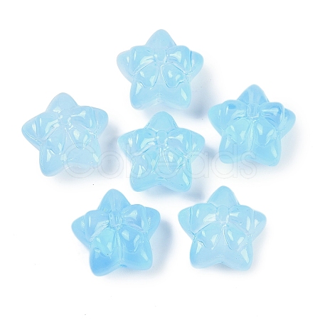 Transparent Spray Paint Glass Beads X1-GLAA-H035-02G-1