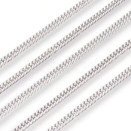 Tarnish Resistant 201 Stainless Steel Curb Chains CHS-L017-17A-1