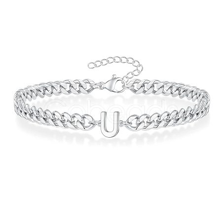 Letter 304 Stainless Steel Link Bracelets FS-WG7830E-45-1