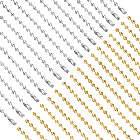 30Pcs 2 Colors Iron Ball Chain Necklace Making MAK-SP0001-06A-1