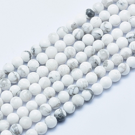 Natural Howlite Beads Strands G-P353-01-4mm-1