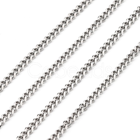 Tarnish Resistant 304 Stainless Steel Twist Chains CHS-K001-21-3mm-1