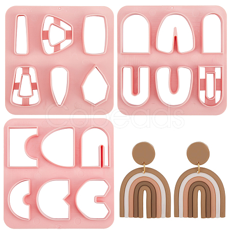 3Pcs 3 Styles Arch Trapezoid ABS Plastic Clay Cutters DIY-GF0009-42A-1