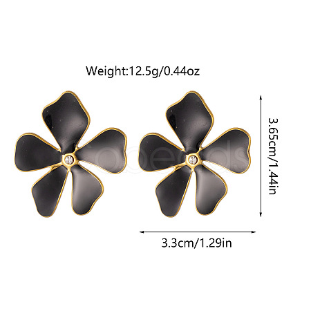 304 Stainless Steel Enamel Stud Earrings FS-WG1F046-06-1