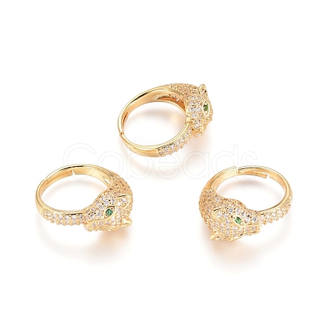 Adjustable Brass Finger Rings RJEW-G096-34G-1