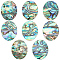 BENECREAT Natural Paua Shell Cabochons, Single-Sided Shell Cabochons, Oval/Teardrop Shape, Oval, 26x21x1mm, 8pcs/box