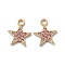 Alloy Rhinestone Pendants, Star, Light Amethyst, 15.5x12.5x2mm, Hole: 2mm