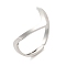 Non-Tarnish 304 Stainless Steel Open Cuff Rings for Women, Stainless Steel Color, 1.8mm