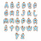 Alloy Enamel Charms, Enamelled Sequins, Cadmium Free & Nickel Free & Lead Free, Light Gold, Alphabet Shape, Letter A~Z, Light Sky Blue, 11x6.5x2mm, Hole: 1.5mm, 26pcs/set