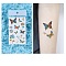 Pride Rainbow Flag Removable Temporary Tattoos Paper Stickers, Butterfly, 12x7.5cm