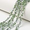 Electroplate Transparent Glass Beads Strands, Half Silver Plated, Faceted, Rondelle, Dark Sea Green, 2.9~3.3x2mm, Hole: 0.8mm, about 144~149pcs/strand, 36~37cm