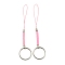 Polyester Cord Mobile Straps, with Platinum Plated Iron Findings, Pink, 10.1~10.2cm