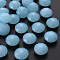 Imitation Jelly Acrylic Beads, Faceted, Flat Round, Light Sky Blue, 18.5x12.5mm, Hole: 1.5mm, about 220pcs/500g