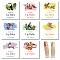 CRASPIRE 80Pcs 8 Styles Custom Lip Balm DIY Label Sticker, Coated Paper Paster, Self-Adhesive Stickers, Square, Bird Pattern, 5x5cm, 10pcs/style