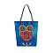 Polyester Printed Shoulder Bags, Rectangle, Owl, 37x35x8cm