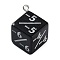 Opaque Resin Pendants, Dice Charms, with Platinum Tone Iron Loops, Black, 29x22x15.5~16mm, Hole: 2mm