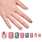 Nail Art Sets, with 24pcs Plastic Nail Tips, 24pcs Double Side Jelly Nail Glue , Pale Violet Red, 14.5~23x7~14mm, about 24pcs/set