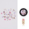 Paper Cabochons for Christmas, Nail Art Decorations, Mixed Shapes, Floral Pattern, 3~8x2~6x0.1mm, about 50pcs/box