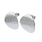 Tarnish Resistant 201 Stainless Steel Stud Earrings, with 304 Stainless Steel Pins, Textured Flat Round, Stainless Steel Color, 20.5x20mm