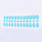 Solid Colors Matte Plastic False Nails Full Cover Fake Nails Tips, Natural Medium Length Press on Nails, Cyan, 18~24x7~14mm, about 24pcs/set