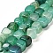 Natural Dragon Veins Agate Beads Strands, Dyed & Heated, Irregular Cube, Green, 9x10x9.5mm, Hole: 1.4mm, about 37pcs/strand, 14.57''(37cm)