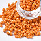 6/0 Glass Seed Beads, Baking Paint, Round Hole, Round, Dark Orange, 4~5x3~5mm, Hole: 1.2~1.5mm, about 4500pcs/Pound