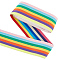 4 Yards Nylon Elastic Wide Band, Flat, Colorful, Stripe Pattern, 50mm