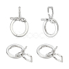 4Pcs Rhodium Plated 925 Sterling Silver Twister Clasps STER-OC0001-03P-1