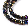 Electroplate Glass Beads Strands GLAA-H021-01A-FP15-3
