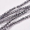 Electroplate Non-Magnetic Hematite Beads Strands X-G-J169B-2mm-02-1
