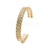 Clear Cubic Zirconia Open Cuff Bangle BJEW-F445-07G-2