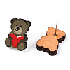 Valentine's Day Theme Printing Wood Stud Earrings for Women EJEW-B029-04-1