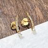 925 Sterling Silver Clear Cubic Zirconia Stud Earrings EJEW-Q032-01E-G-3