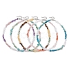 Natural Rose Quartz & Quartz Crystal & Amethyst & Howlite & Apatite & Carnelian & Citrine & Tiger Eye & Green Aventurine Chip Beaded Necklaces NJEW-JN05099-1
