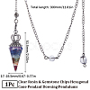 1Pc Clear Resin & Gemstone Chips Hexagonal Cone Pendant Dowsing Pendulums AJEW-SC0002-30-2