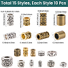 150Pcs 15 Styles Tibetan Style Zinc Alloy Beads FIND-SC0019-98-2