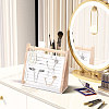 Wood & PU Leather Slant Back Ring Organizer Display Stands RDIS-WH0001-40-6