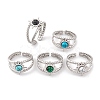 Sun 304 Stainless Steel Open Cuff Rings RJEW-G314-04P-1