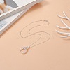 Natural Rose Quartz Geometric Pendant Necklace NJEW-JN04239-06-5