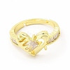 Cubic Zirconia Heart Adjustable Ring KK-A180-30G-1