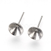 Non-Tarnish 304 Stainless Steel Post Stud Earring Settings STAS-E446-01E-P-2