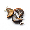 Moon Natural Tiger Eye Pendants G-Q369-07-2