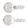 2Pcs Flower Alloy Rhinestone Snap Lock Clasps FIND-FH0018-22A-1