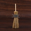 Mini Witch Wiccan Altar Broom with Alloy Charms PW-WGDD577-03-1