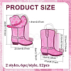 12Pcs 2 Styles Cowboy Boot Shape Paper Gift Tote Bags Kits ABAG-WH0083-013A-2