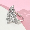 304 Stainless Steel Cuff Open Rings for Women RJEW-L341-02D-P-3