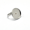 Tarnish Resistant Adjustable 304 Stainless Steel Finger Rings Components STAS-L193-P-18mm-3