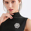 4Pcs 4 Style Rhinestone Flower Brooch Pins JEWB-AN0001-04-5