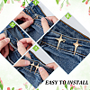 8 Sets 4 Colors Sparkling Star Shape Alloy Adjustable Jean Button Pins DIY-FG0004-87-3